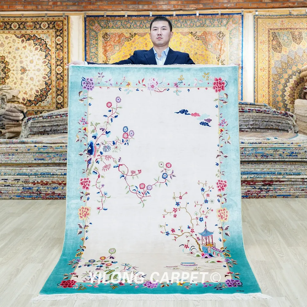 YILONG 4 'X 6' Kedatangan Baru Buatan Tangan Seni Cina Karpet Sutra Rumah Elegan Karpet dari Cina
