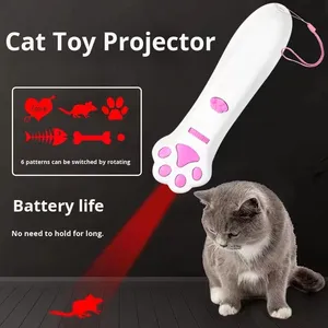 레이저 고양이 티저 지팡이 운동 적외선 레이저 포인터 솔리드 패턴 만화 플라스틱 애완 동물 장난감 지루함-구호 - Product Image 2