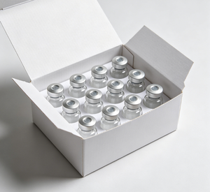 Custom Stackable White Tray Glass Vials Removable Rubber Stoppers <b>Mixed</b> <b>Box</b> Layout Complete Skincare Display Packaging Sets - Product Image 1