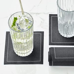 卸売 4.5x4.5インチ ソフトコットンカクテルナプキン 再利用可能 吸収性プレースマット ホームパーティー ブライダルシャワー用 織り - Product Image 6