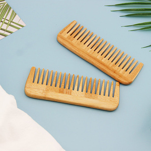 <span class=keywords><strong>Peigne</strong></span> à cheveux à dents larges en bambou naturel antistatique avec logo personnalisé pour usage domestique, style tendance, vente en gros - Product Image 4