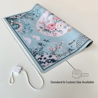 Tapis de jeu de Mahjong chinois pliable en céladon, antidérapant et silencieux, pour tuiles de Mahjong américaines, accessoires de Mahjong pour 4 joueurs