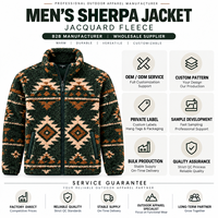 Veste d'hiver rétro à rayures en polaire sherpa pour homme, fermeture éclair intégrale, chaude, décontractée, pour l'extérieur, couleurs personnalisées, fournisseur OEM ODM B2B en gros