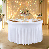 Nappes de table de mariage sans plis, nappe de banquet de mariage ajustée, 4/5/6 pieds, blanc, noir, rondes, en spandex, décoration de fête