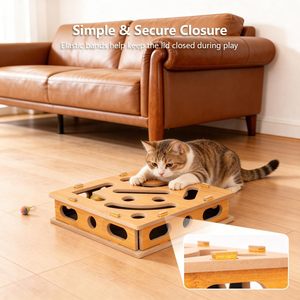 Lime à ongles pour chat, boîte de protection des griffes avec papier de verre remplaçable, soin des ongles sans stress, griffoir interactif en forme de labyrinthe - Product Image 6