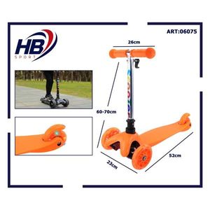 Patinete Infantil de Tres Ruedas HB Sport, 60-70 cm, Verde con Luces, Altura Ajustable, Freno Trasero para Uso en Exteriores - Product Image 4