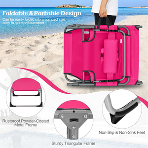 Chaise longue d'extérieur pliable et inclinable, portable et réglable, pour pelouse, piscine, patio, jardin, cour, plage, chaise <span class=keywords><strong>de</strong></span> <span class=keywords><strong>bronzage</strong></span> - Product Image 6