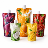 Pochette personnalisée avec bec verseur et bouchon pour jus, boissons, sauces, liquides et emballages alimentaires