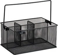 Panier de rangement en métal à 4 compartiments Oniya Wholesale avec poignée, organiseur de bureau en maille de fer, panier de rangement multi-sections pour le bureau