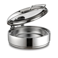 Chauffe-Plat Rond Hydraulique Électrique Numérique avec Couvercle en Verre – Équipement de Luxe pour Buffets d'Hôtel, Traiteurs et Mariages