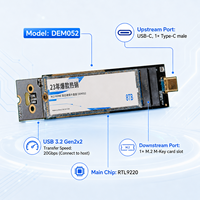 Boîtier SSD M.2 NVMe SATA 20 Gbit/s Type C à branchement direct double protocole RTL9220 pour disque SSD jusqu'à 8 To DEM052