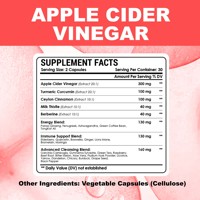 Complément Alimentaire Capsules de Vinaigre de Cidre de Pomme avec Vinaigre de Cidre de Pomme pour Soutenir la Digestion