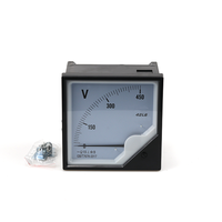 Voltmeter AC Analog 6L2 0-450V Kelas 1.5 Meter Tegangan Panel Mount Persegi dengan Jarum Penunjuk untuk Kabinet Distribusi