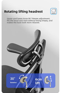 Kursi Kantor Eksekutif ergonomis Modern punggung tinggi dengan fungsi putar sandaran kepala tetap dan tinggi dapat diatur untuk rumah kantor - Product Image 5