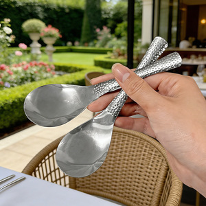 Stainless Steel Coffee Spoon Hammered Handle Multi Purpose Dessert Stirring Spoon - Product Image 3
