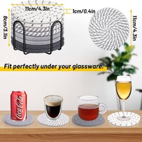 Dessous de verre absorbants en coton tissé minimaliste pour boissons tasses décor à la maison Protection de table