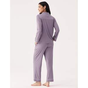 Conjunto de Pijama de Bambú Viscosa Premium Personalizado al por Mayor para Mujer, Manga Larga, con Botones, 2 Piezas, Ropa de Dormir Modal, Conjuntos de Pijama de Algodón para Mujer - Product Image 2