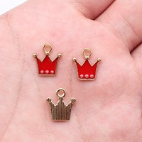Breloque Couronne à Trois Points en Émail, Alliage de Zinc Doré, pour Cadeau d'Anniversaire de Princesse, Décoration
