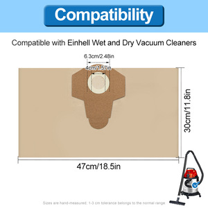 Sacs en papier filtre à poussière pour aspirateur 20 L de remplacement pour <span class=keywords><strong>Parkside</strong></span> 1250 1300 C3 Aspirateur sec et humide - Product Image 3