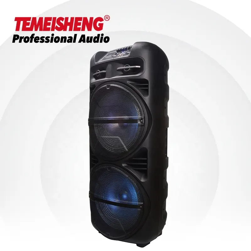 Speaker Karaoke 15 Inci Super Bass 150 Watt Sistem PA Aktif Luar Ruangan Profesional Troli Daya Besar Speaker Isi Ulang