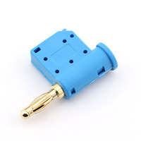 Connecteurs banane à double verrouillage dorés bleus, pas de 4 mm, pour prise audio et câble de haut-parleur
