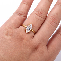 Bague œil de cheval en acier inoxydable doré pour femme, incrustée de zircone cubique, personnalisable, de haute qualité, vente en gros