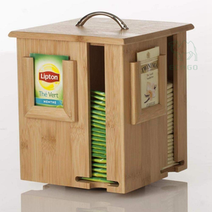 Tea Bag Dispenser 16x16x20cm of Bamboo Wood Tea Bag <b>Storage</b> for <b>Kitchen</b> - Product Image 1