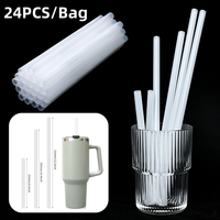 Usine produit des pailles Tubes en plastique creux Matériel PP ou LDPE 24 pièces Usine produit des pailles Tasse thermos Paille réutilisable