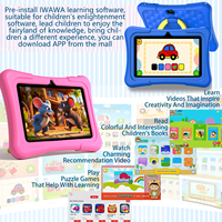 Tablet PC Anak 7-Inci MTK Quad Core Android 12 Resolusi HD 1024x600 Aplikasi Edukasi Permainan Puzzle 2GB+32GB Hadiah Black Friday