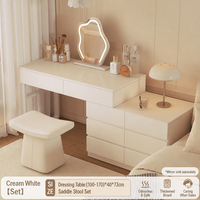 Table de toilette moderne avec tiroirs, coiffeuse sans miroir pour chambre et salon, meuble