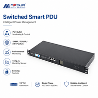 PDU intelligent avec écran LCD, gestion des alarmes et de la protection de charge, conception de prise verrouillable, mise en réseau RS485, boîtier robuste en tôle