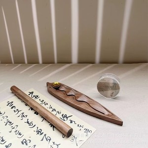 Walnut Wood <b>Incense</b> Burner Hand Made <b>Backflow</b> <b>Incense</b> Holder Religious Temple Use Gift Box Plant Model 26552 - Product Image 2