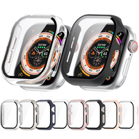 Trendybay - Étui de protection en PC électro-plaqué imperméable avec protection d'écran adapté à l'Apple Watch 8 Ultra 49 mm, accessoires pour montre intelligente