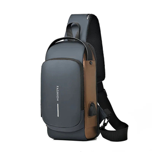 Bolsa de ombro multifuncional <span class=keywords><strong>anti</strong></span>-roubo USB para homens, bolsa crossbody para viagem, bolsa de peito - Product Image 2