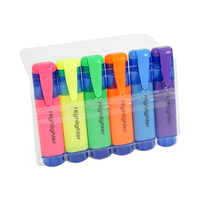 Grosir penggunaan jurnal mewah 6 pak warna kuning kualitas tinggi penanda Highlighter neon terbaik dengan Logo