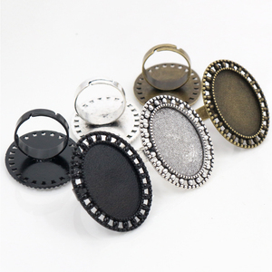 5pcs/बहुत कुछ 18x25mm विंटेज पीतल ओवल समायोज्य अंगूठी सेटिंग्स खाली आधार, फिट 18x25mm Cabochons के छल्ले Bezel ट्रे गहने निष्कर्ष - Product Image 3