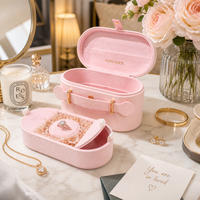 Boîte de rangement pour bijoux avec logo personnalisé, boîte à bijoux de voyage de luxe avec intérieur en velours doux et organisateur multi-compartiments