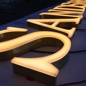 Cosun thép không gỉ 3D mở kim loại Acrylic thư tùy biến Mini logo quảng cáo ánh sáng LED sáng từ - Product Image 6