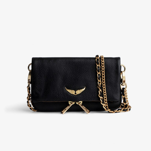 <span class=keywords><strong>Sac</strong></span> à bandoulière en PU <span class=keywords><strong>noir</strong></span> <span class=keywords><strong>avec</strong></span> fermeture éclair et chaîne, pochette diagonale <span class=keywords><strong>avec</strong></span> deux sangles, doublure en polyester, style tendance - Product Image 1