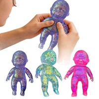 Natasha Puppe Große Bunte Glitzer Schwarze Quetschbare Gummi-Farbverlauf Maltose Langsam Zurückfedernde Stressabbau-Spielzeug Unisex Ab 14 Jahren