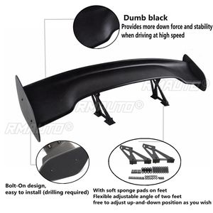 Real Carbon Fiber 145cm GT Spoiler Universal Racing Rear Tail Trunk Wing Spoiler Aluminum <b>Bracket</b> Body Kits for BMW for Subaru - Product Image 6
