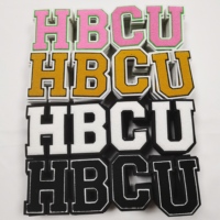 Grande taille HBCU noir Chenille patchs fer sur serviette patchs coudre sur Alphabet feutre Chenille Appliques pour vêtement