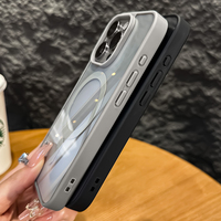 Coque de téléphone portable de luxe antichoc transparente pour iPhone 11 12 13 14 15 16 Pro Max, compatible avec la charge sans fil, coque arrière magnétique