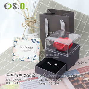 SHERO, logotipo personalizado, elegante, lujo, embalaje de papel de cartón, cajas de joyería de rosas para collar, anillo, pendiente - Product Image 4