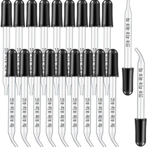 Pipeta cuentagotas graduada de vidrio Pomeranian de 1 ml con punta de goma recta para uso en laboratorio con aceites esenciales - Product Image 2