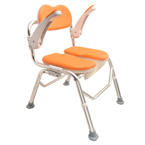 Silla de Baño para Enfermería Color Naranja con Capacidad de Carga de 250 Kg y Reposabrazos para Ancianos y Mujeres Embarazadas - Product Image 2