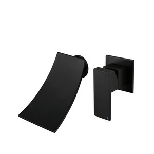 Robinet de lavabo encastré en cuivre à un trou moderne <span class=keywords><strong>Mitigeur</strong></span> mural caché Fonction cascade Noyau de valve en céramique pour baignoire - Product Image 2