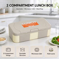 Boîte à lunch portable, compatible micro-ondes, empilable, pour la préparation des repas, l'école et la cuisine
