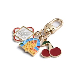 <b>Keychain</b> Charm <b>Custom</b> Logo Pendant Cherry Zinc Alloy Metal Gold Soft Enamel <b>Keychain</b> - Product Image 5