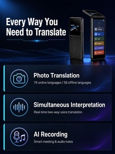 เครื่องแปลภาษาพกพา T90 พร้อมแบตเตอรี่ใช้งานได้ยาวนานและดีไซน์กะทัดรัดสำหรับนักเรียน นักเดินทาง และการค้าข้ามพรมแดน - Product Image 3